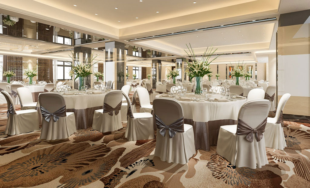 Elegant banquet hall setup for an event