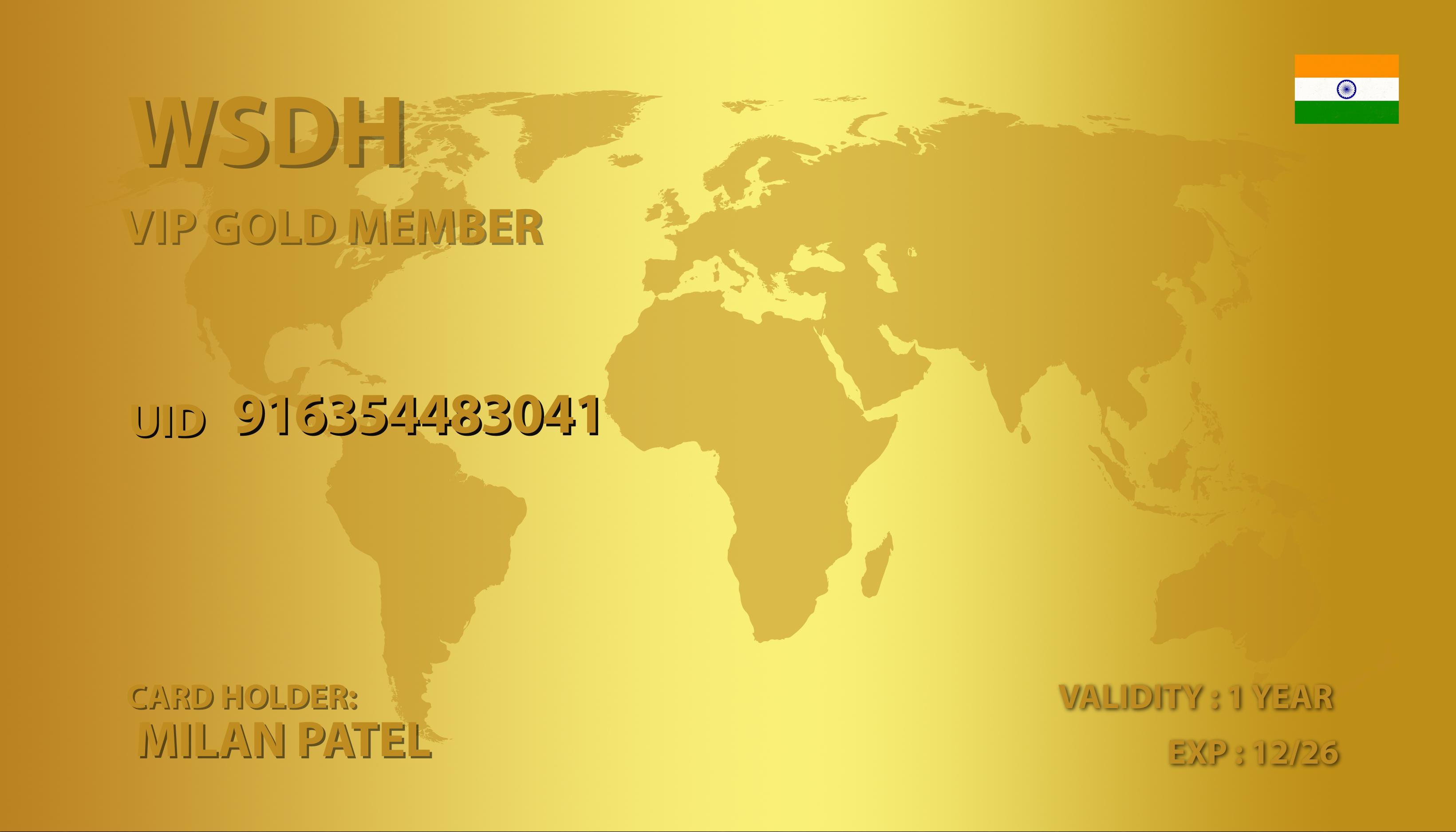 WSDH Gold Card - Front