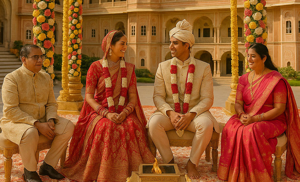 Beautiful destination wedding setup outdoors